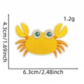 Toppa ricamata a granchio per cappelli da spiaggia con misure di 6,3x4,3 cm - Stile Granchio Giallo (2#)
