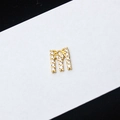 Gold plated letter m pendant with clear cubic zirconia micro-pave for necklace jewelry - Letter M