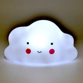 Cute cloud shaped night light with warm white glow and smiling face for children - White Cloud