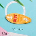 Detail of yellow surfboard resin charm with BEST Feeling ever text for DIY crafts - Yellow Surfboard