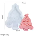 Christmas tree silicone mold for DIY candles and soaps with wave patterns and star decor - Christmas Tree / Milky White