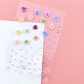 Self-adhesive multi-color resin rose stickers and iridescent rhinestones for DIY face art - Colorful 3D Roses (BJA-649)