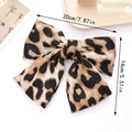 Lazo grande para el pelo con estampado de leopardo en satén elegante para un estilo retro chic - Estilo D