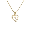Exquisito collar de corazón de oro con colgante de circón y delicada cadena veneciana - Corazón de Circonita Incrustada