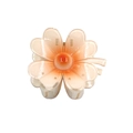 Candy-colored gradient flower hair claw clip with semi-transparent orange and white petals - Clover Claw [Orange]