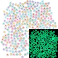 Luminous acrylic star pattern round beads for DIY jewelry making in assorted neon colors - Fluorescent Star Glow & Colorful
