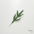 Artificial pine branch for Christmas decor, green 28x12cm 8g decorative sprig - 5-Fork Single-Sided Pine Branch