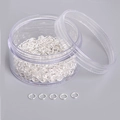 Silver open jump rings for DIY jewelry making in a transparent storage cylinder - 0.8x6mm Silver Jump Rings 400pcs