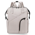 Zaino mamma beige multifunzionale in nylon con scomparto termico per latte materno - Grigio