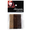 Sparkly glitter hair clips set in gold and dark brown finishes for women - S199-3 [5.1cm 24Pcs Set - Glitter Gold/Brown]