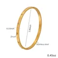 Detail of 18k gold plated stainless steel bracelet with zircon inlay and star patterns - Gold Star Carved Style (Z358)
