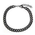 Collar de cadena cubana para hombre en acero inoxidable negro con cierre de langosta - 3,5mm de Ancho 18+5cm de Largo / Negro