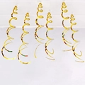 Vijf gouden PVC spiraalvormige plafonddecoraties voor feestelijke etalageversiering - Dubbele Spiraal/Set van 6 / Glanzend Goud