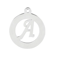 Polished stainless steel pendant featuring a hollow letter A design in silver finish - Letter A