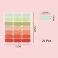 Gradient rectangular labels pack of 21 pieces for organizing, size 3.2cm x 1.3cm - 21 Pcs 7 Colors