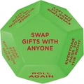 Dado verde per scambio regali Santa Swap con istruzioni rosse per feste natalizie - Dado per lo Scambio di Regali Santa Swap