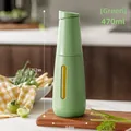 Green 470ml glass oil dispenser with transparent window for kitchen seasoning storage - 470ML / Green