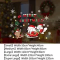 Christmas window decals size chart for Santa Claus motorcycle static stickers - SDUV-381 Cartoon Santa and Reindeer / Super Large (165x120cm)