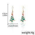 Christmas tree earrings with green and white enamel finish, 4.3cm length with golden hooks - White Edged Christmas Tree (D1098)