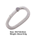 Silver oval zircon pave DIY connector clasp for jewelry making, 39.0x22.0mm size - Style 59: Copper Micro-set Zircon Connecting Clasp