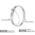 Bracciale rigido aperto in acciaio inossidabile argento con fibbia e catena di sicurezza - Design Fibbia per Cintura Argento (Z215)