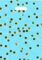 Close-up of blue birthday gift bag with gold foil polka dots and die-cut handle - Polka Dot Blue (17*25CM)