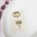 Set di due fermagli per capelli dorati con perle finte bianche e design curvo - 8# Oro Set da 2 Pezzi