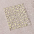 Adesivi per unghie a fiocco giallo opaco con perle 3D e motivi a cuore stile pizzo - Stile Fiocco in Pizzo Giallo Chiaro (TL-160)