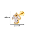 Goldener Titanstahl-Ohrstecker mit klaren Zirkon-Wassertropfen und geometrischen Steinen - 7# Geometrischer Dreistein-Stil (2623-7# Gold)