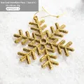 Set di 4 fiocchi di neve dorati glitterati 9x9cm per decorazioni natalizie - 9cm / Set da 4