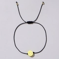 Bracciale nero intrecciato minimalista con ciondolo a limone e perline d'oro regolabili - Limone
