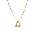 18k gold plated Libra zodiac pendant necklace with sparkling micro-pave cubic zirconia - Libra
