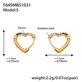 Orecchini a cerchio a cuore in acciaio inossidabile dorato con zirconi da donna - Piccoli Orecchini in Zirconia Nera