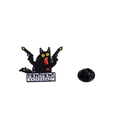 Épinglette chat noir drôle avec texte Pew Pew Madafakas et fermoir papillon inclus - Pew Pew Chat