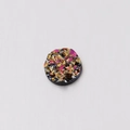 Detailed view of 6mm round resin druzy stone with sparkling colorful mosaic texture - 6mm / Colorful Mosaic Black Base (5)
