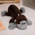 Astuccio per matite a forma di gorilla in peluche marrone e grigio con cerniera - Gorilla