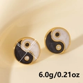 Boucles d'oreilles Yin Yang en acier inoxydable 304 doré de 1,6 cm de diamètre - Paire de Yin Yang Or