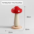 Vertical cat scratching post with red mushroom sisal design and solid pine wood base - Height 58cm/Base 32cm / Red Sisal With Solid Wood Base