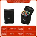 Set de 40 rotuladores de doble punta en bolsa negra con tapas de colores numeradas - 40 Colores (Bolsa de Tela)