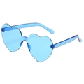 Lunettes de soleil cœur sans monture bleu transparent avec verres intégrés - Bleu