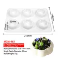 6-cavity white silicone flower mold for handmade soaps cakes and candles 213x144x17mm - 6-Cavity Flower Shape Small Pot MCM-463
