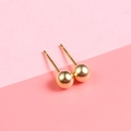 Minimalist S925 sterling silver gold plated bead stud earring on pink background - 925 Silver / 5MM Round Ball (18K Gold)