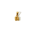 Polished 18k gold plated bubble initial R pendant with a metallic 3D puffy finish - Gold Letter R (TP001-R)
