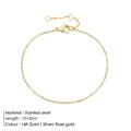 Bracciale a catena multistrato in acciaio inossidabile con finitura oro 14K e chiusura - Strato Singolo / Color Acciaio