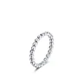Minimalistischer Ring aus S925 Sterlingsilber mit polierten Metallperlen besetzt - US-Größe 5 / Silber