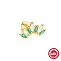S925 sterling silver cartilage stud with marquise-cut green and white zircons in gold - Gold #8 (Mixed Marquise Arch)