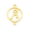 Goldener Edelstahl Buchstabe A Anhänger mit Doppelöse für DIY geometrischen Schmuck - Buchstabe A(KLJ5116-Z)