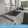 Self-adhesive marble contact paper in Maya Grey for kitchen countertop renovation - Maya Grey