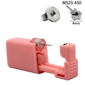 Pink disposable ear piercing tool with 4mm star shape 316L stainless steel stud - 4mm Steel Star (MS23-450)