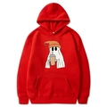 Felpa rossa con cappuccio Halloween per uomo e donna con simpatica stampa fantasma - Rosso